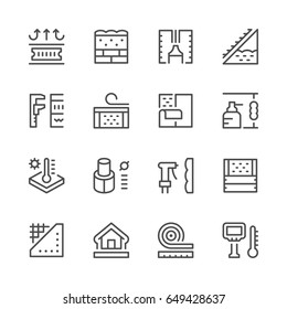 Set line icons of insulation