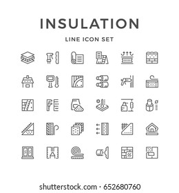 Set Line Icons Of Insulation