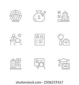 Set line icons of job searching