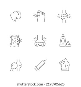 Set line icons of joint pain