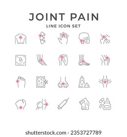 Set line icons of joint pain