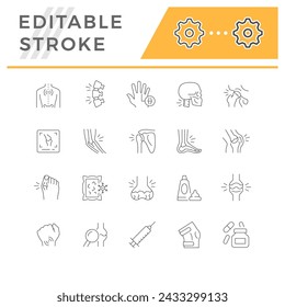 Set line icons of joint pain