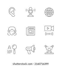 Establecer iconos de línea del periodismo