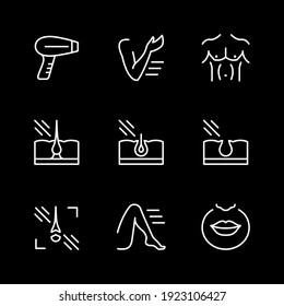 Set line icons of laser hair removal