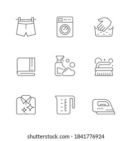 Set line icons of laundry