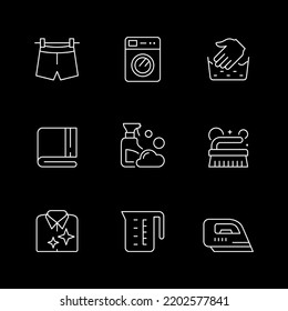Set line icons of laundry