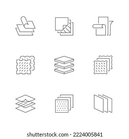 Set line icons of layered material