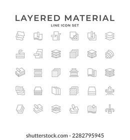 Set line icons of layered material