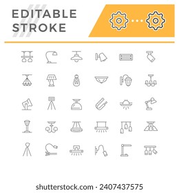 Set line icons of lighting equipment