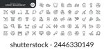 Set of line icons in linear style. Series - Sports equipment. Fitness, gym, gymnastics, athletics, sports training. Outline icon collection. Conceptual pictogram and infographic.