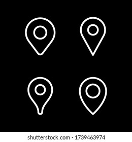 Set line icons of location pin