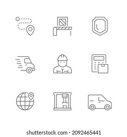 Set line icons of logistics