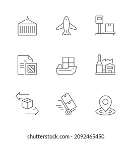 Establecer iconos de línea de logística