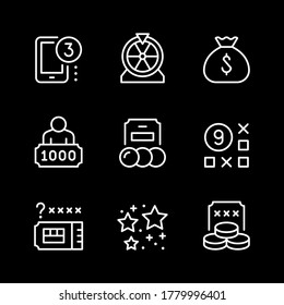 Set line icons of lottery