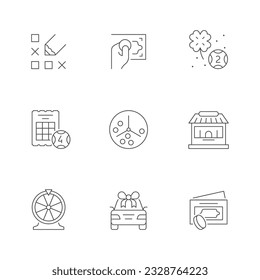 Set line icons of lottery