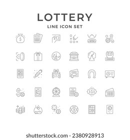 Set line icons of lottery