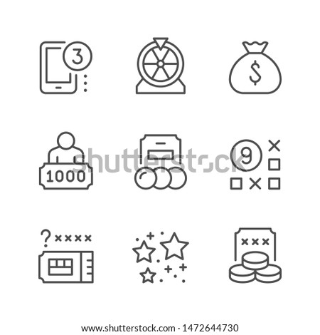 Set line icons of lottery