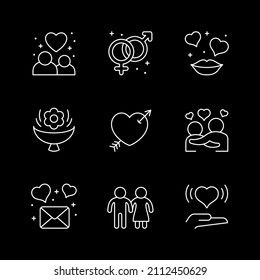 Set line icons of love and romance