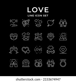 Set line icons of love and romance