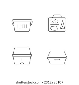Establecer iconos de línea de la caja de almuerzo