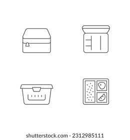 Set line icons of lunch box