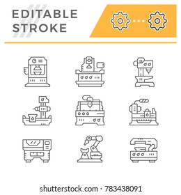 Set line icons of machine tool