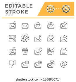 Set line icons of mail
