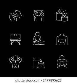 Establecer iconos de línea de masaje