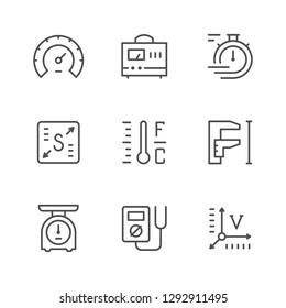 Set line icons of measurement