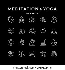 Set line icons of meditation and yoga