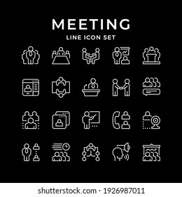 Set line icons of meeting