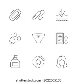 Establecer iconos de línea de menstruación