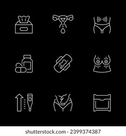 Set line icons of menstruation