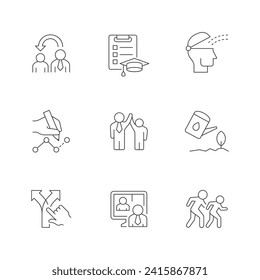 Set line icons of mentor