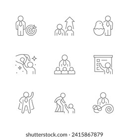 Set line icons of mentor