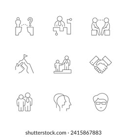 Set line icons of mentor