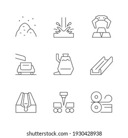 Set line icons of metallurgy