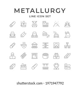 Set line icons of metallurgy