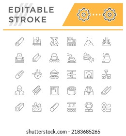 Set line icons of metallurgy