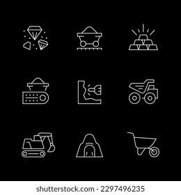 Set line icons of mining industry