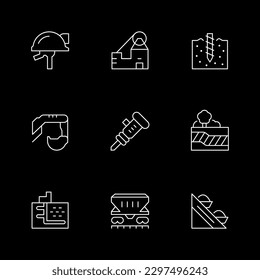 Set line icons of mining industry