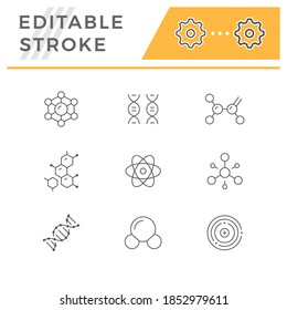 Set line icons of molecule