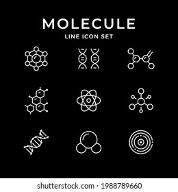 Set line icons of molecule