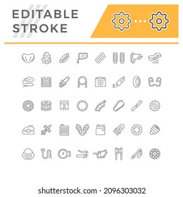 Set line icons of motorcycle parts