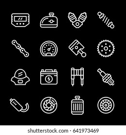 Set line icons of motorcycle parts