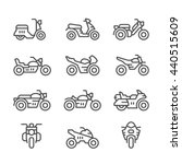 Set line icons of motorcycles