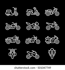 Set Line Icons Motorcycles Stock Vector (Royalty Free) 440515609