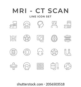 Set Line Icons Of MRI And CT Scan