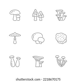 Set line icons of mushroom