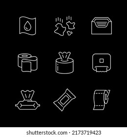 Set line icons of napkins and toilet paper